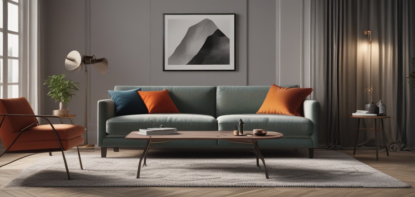 Stylish living room with accent furniture