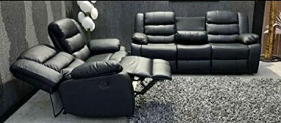 Roma Leather Recliner Sofa with Cupholders