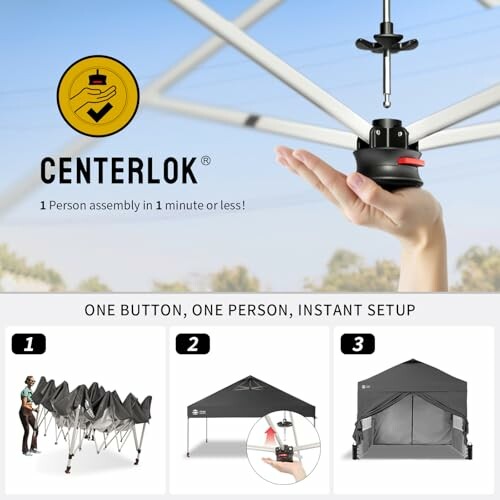 CenterLok canopy tent with quick assembly feature.