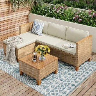 PHI VILLA Rattan Garden Furniture Set